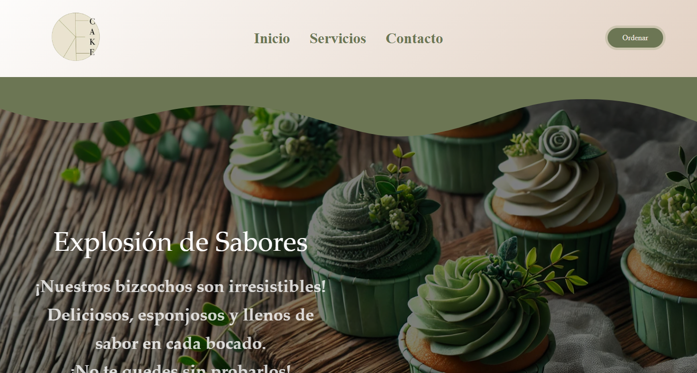 Página web de KE Cake para bizcochos personalizados